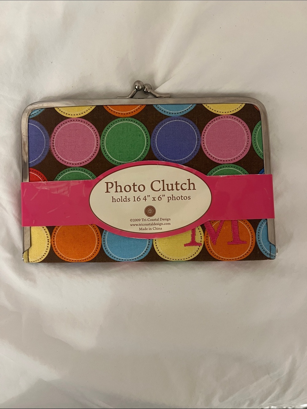 Photo Clutch by - Multicolor Circle Print